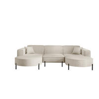 WOHNLANDSCHAFT Valencia - Beige, Holzwerkstoff/Textil (299/80/165cm) - Fun Möbel