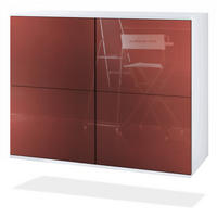 KOMMODE Rova Bordeaux Hochglanz - Bordeaux, Holzwerkstoff (92.5/73.5/35cm) - Vladon