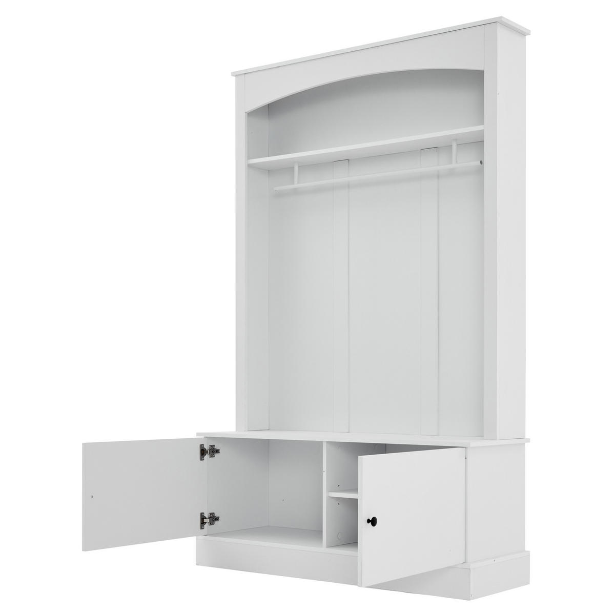 GARDEROBE mit Schuhbank 120 x 40 x 190 cm Weiß - Weiß, Holzwerkstoff (40/190/120cm) - Beauniv