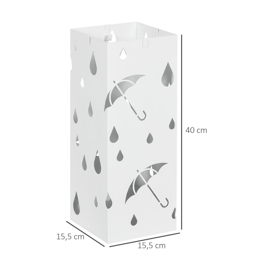 Thumbnail - Homcom Regenschirmständer, Weiß, Metall, 15.5x40x15.5 cm, Garderobe, Schirmständer