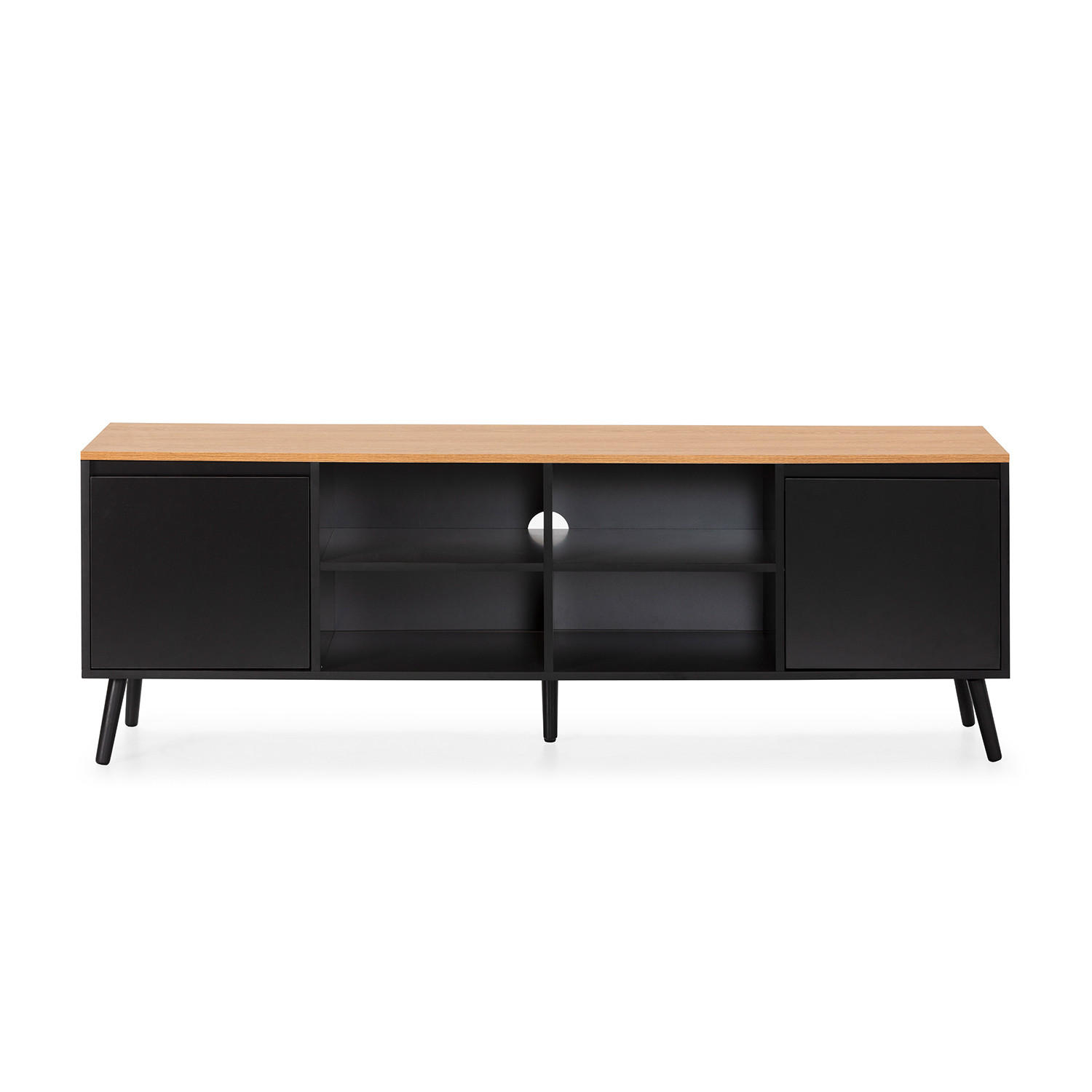 TV-ELEMENT Desi 2 türen schwarze Farbe - Schwarz, Holzwerkstoff (160/55/40cm) - VS Venta-stock