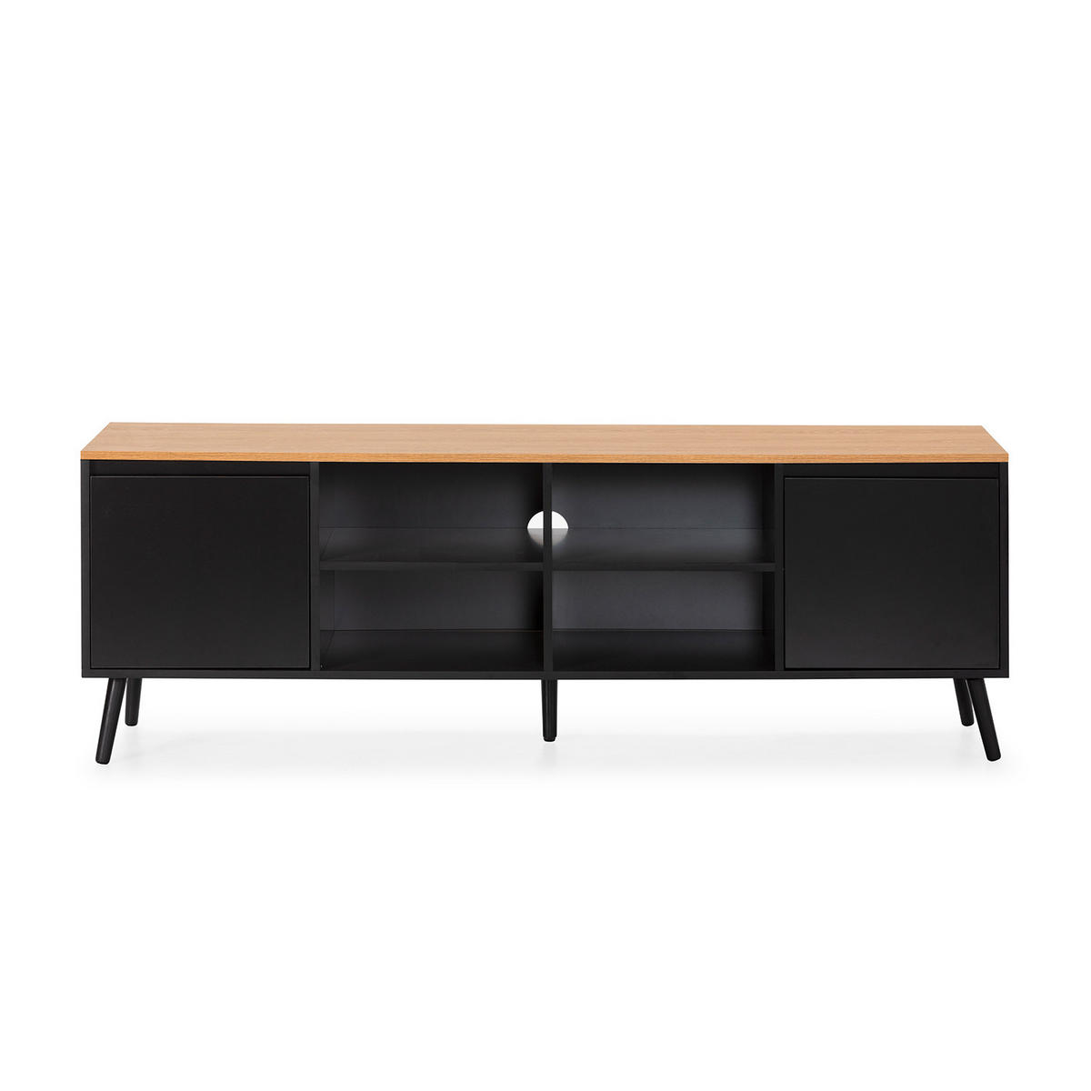 TV-ELEMENT Desi 2 türen schwarze Farbe - Schwarz, Holzwerkstoff (160/55/40cm) - VS Venta-stock