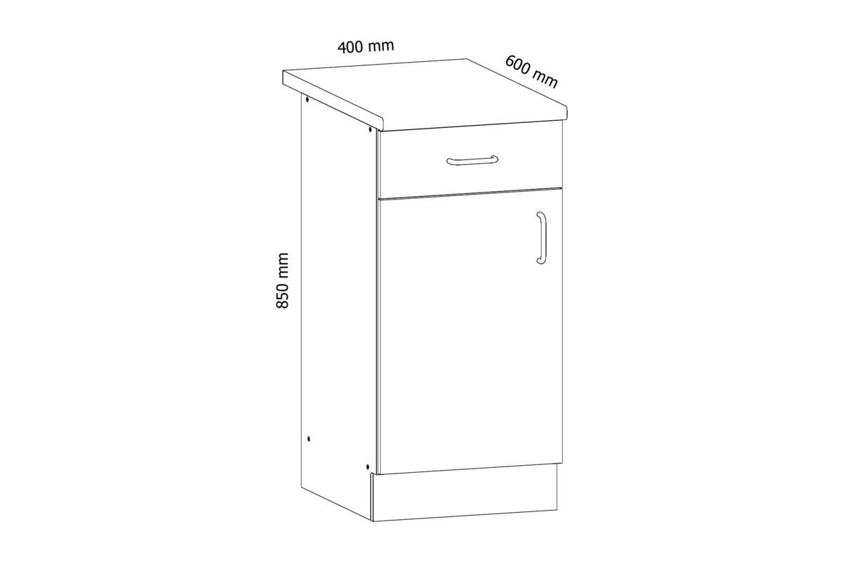 UNTERSCHRANK D40S1 – Sycylia Milano – Milano / Walnuss / Links - Walnussfarben, Holzwerkstoff (40/82/47cm) - ROYAL24_MARKT