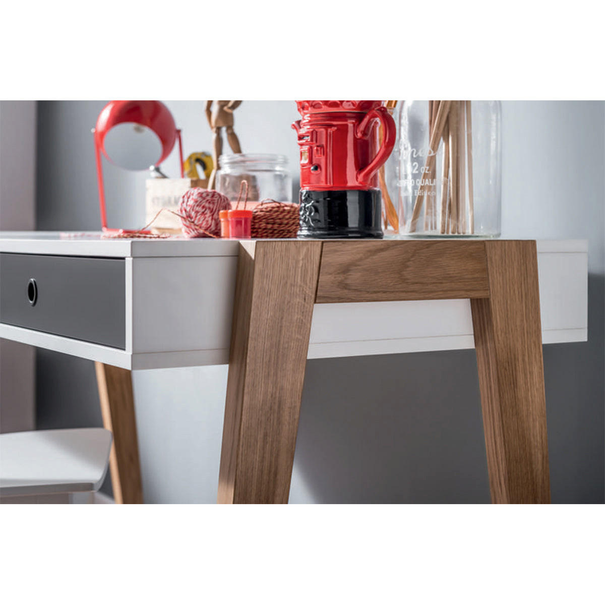 SCHREIBTISCH Concept Grau - Grau, Holzwerkstoff (128/60/76cm) - Petits-meubles