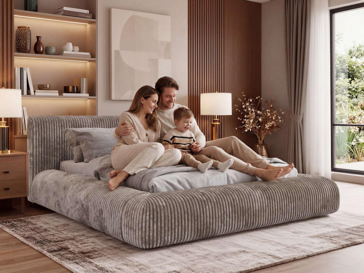 POLSTERBETT TILBEA CLASSIC 180/200 - Braun Cordstoff - ohne Matratze - Braun, Textil (180/200cm) - MKS