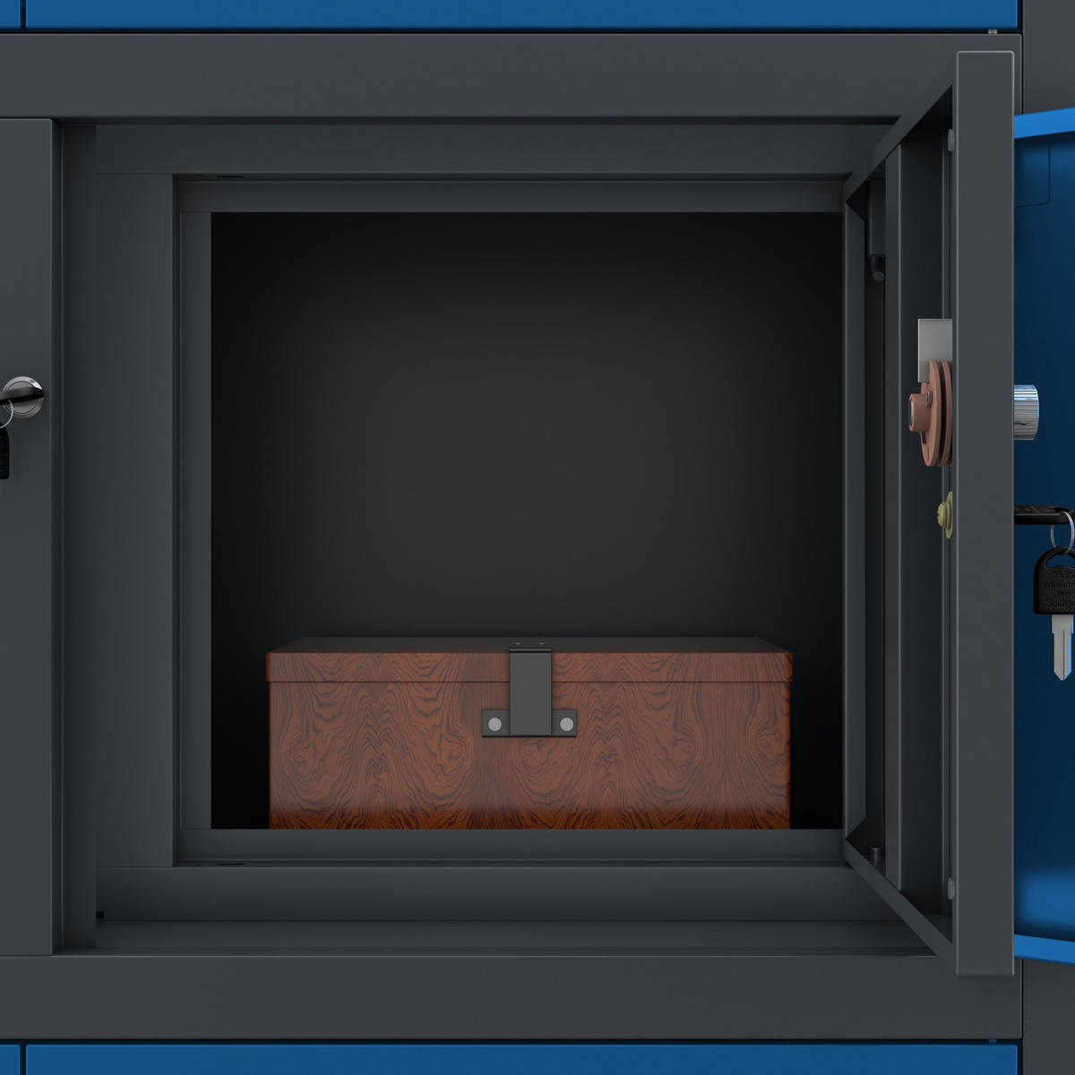 AKTENSCHRANK FILIP II 185x90x40 cm - Blau/Anthrazit, Metall (90/185/40cm) - Jan Nowak