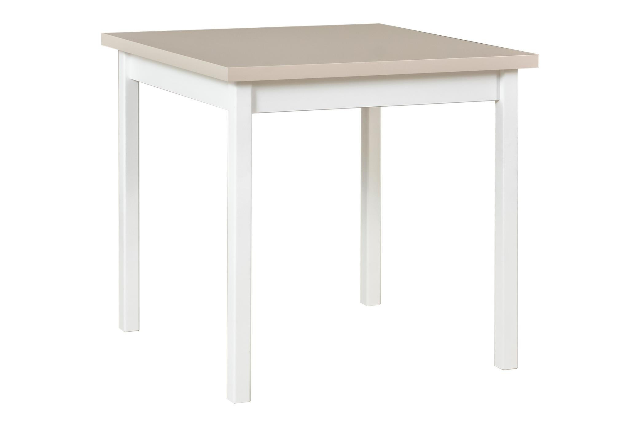 TISCH Max IX Kaschmir, Esstisch mit Weiß Beine - Kaschmir/Weiß, Holz/Holzwerkstoff (80/80/78cm) - Bettso