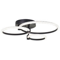 LED DECKENLEUCHTE Aydin Schwarz matt/Transparent 42/56,5/15,5 cm - Multicolor, Kunststoff (42/56.5/15.5cm) - Brilliant