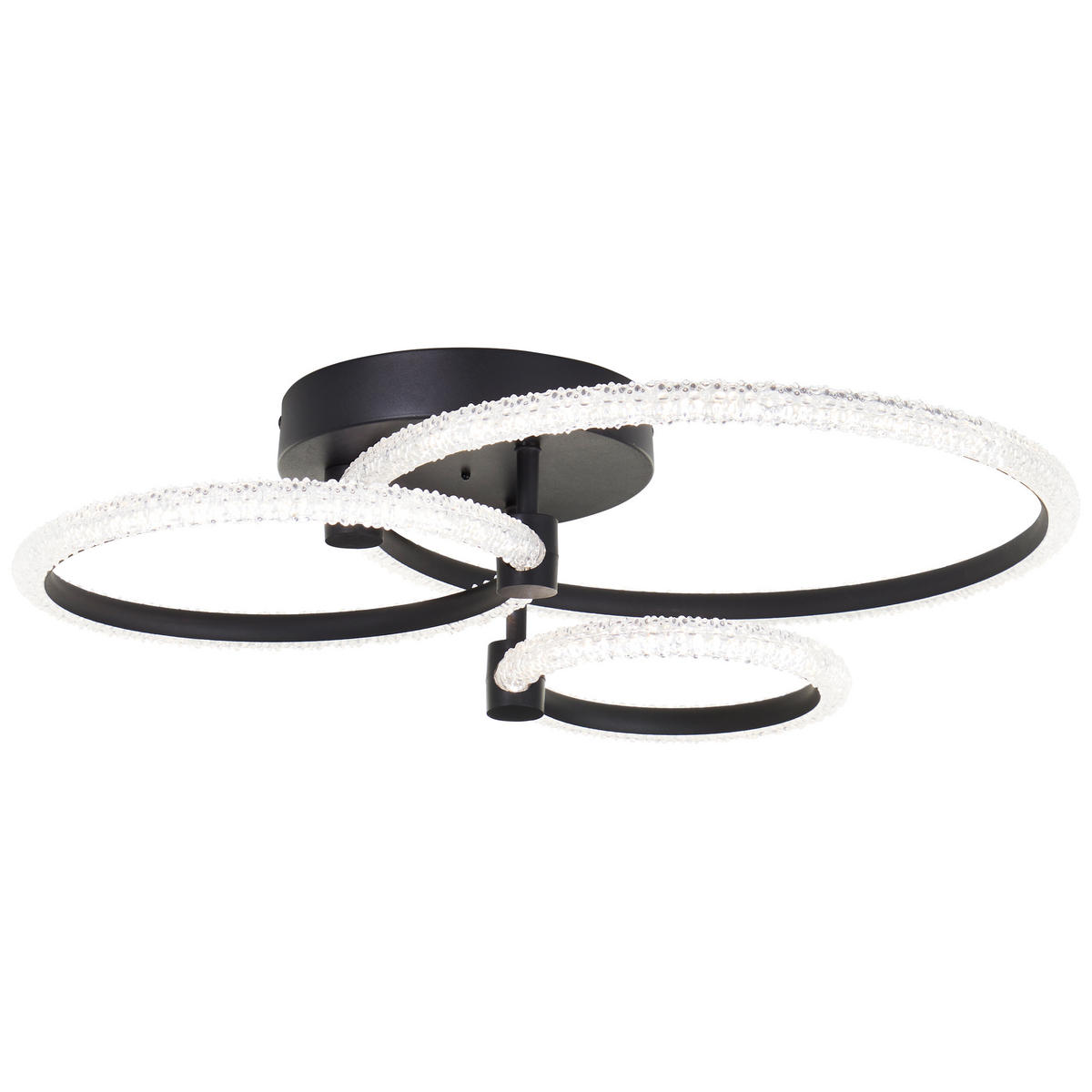 LED DECKENLEUCHTE Aydin Schwarz matt/Transparent 42/56,5/15,5 cm - Multicolor, Kunststoff (42/56.5/15.5cm) - Brilliant