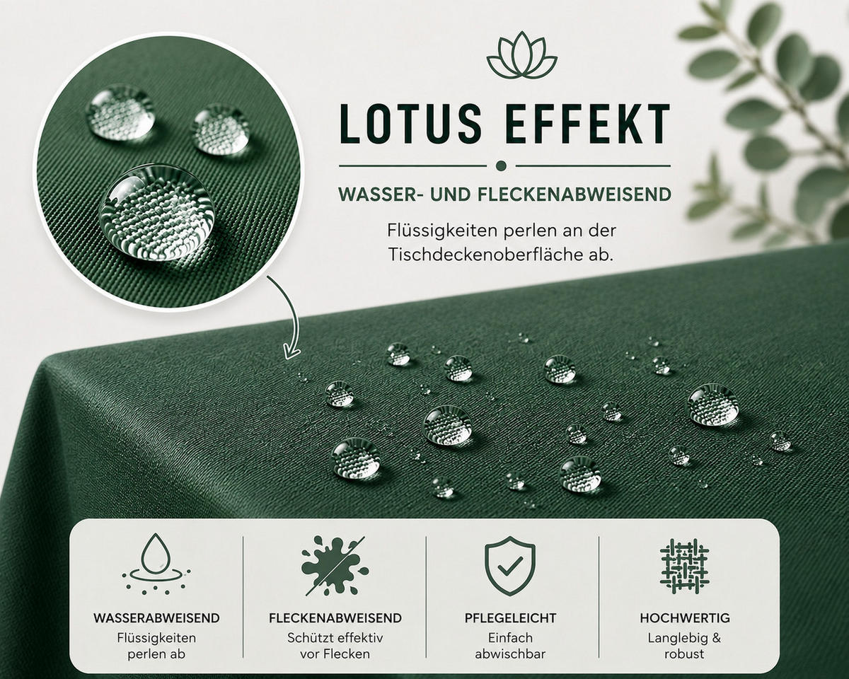 TISCHDECKE Leinenoptik 90/90 cm eckig dunkelgrün - Dunkelgrün, Kunststoff (90/90cm) - TiborTex