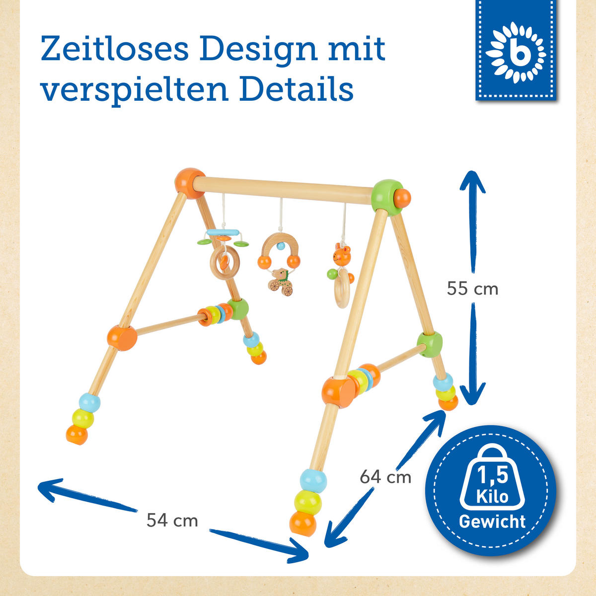 SPIELBOGEN Holz Höhenverstellbar - ab Ge - Orange, Holz (64/54cm) - Bieco Spielwaren