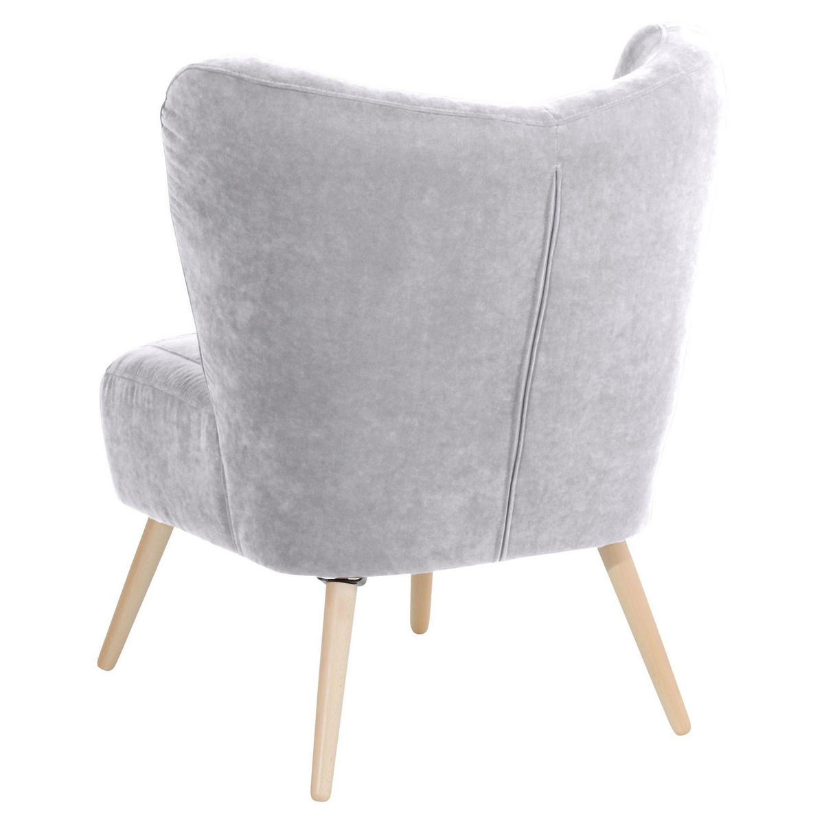 SESSEL Kathy Bezug Veloursstoff Buche natur / silber - Grau, Kunststoff (70/86/69cm) - 58aufmkessel