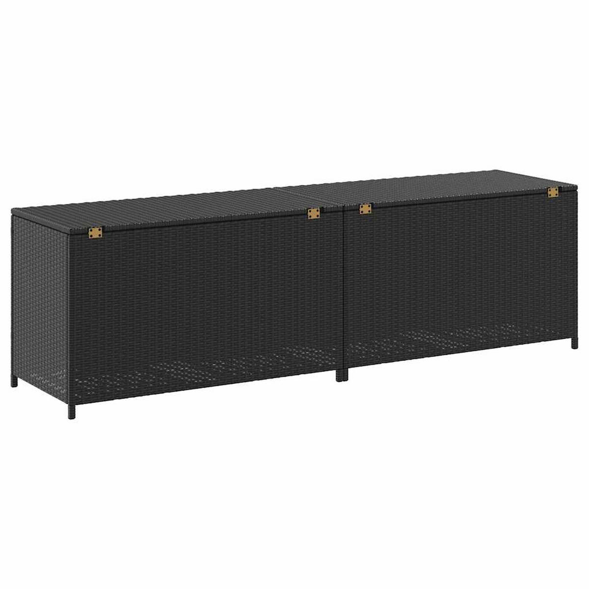 GARTENBOX Poly Rattan 200/50/60 Cm Schwarz - Schwarz, Kunststoff (200/60/50cm) - vidaXL