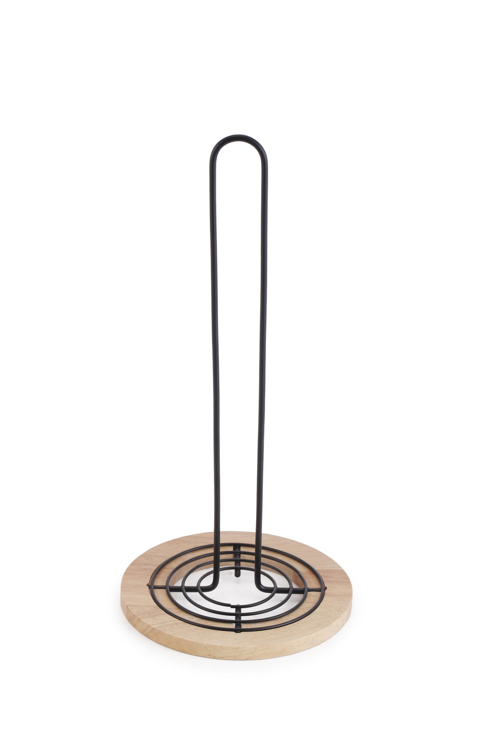 KÜCHENROLLENHALTER Modern Kitchen Schwarz Naturfarbe 15/15/31 cm Metall - Schwarz/Naturfarben, Holz/Metall (15/31/15cm) - Mondex