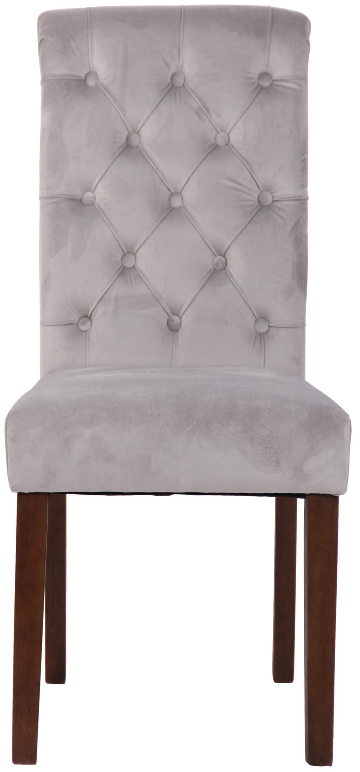 ESSZIMMERSTÜHLE 2er-Set WALES Samt 98x45x63 cm grau Holz - Grau, Holz (45/98/63cm) - DELUKE