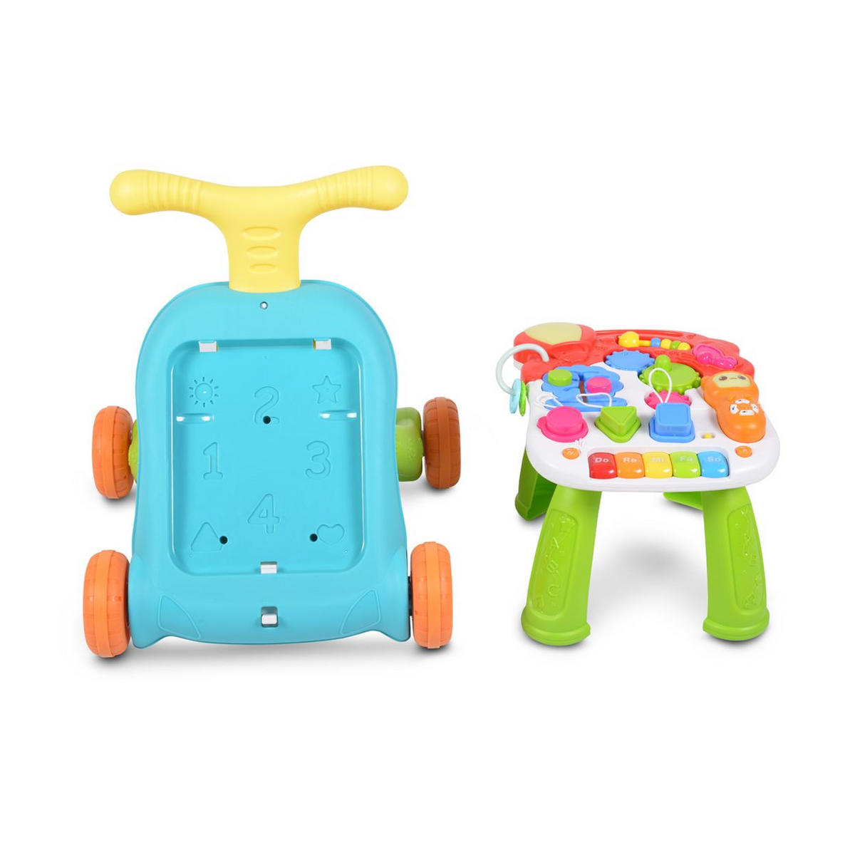 LAUFHILFE Musik N5218 orange Spieltisch Musikpanel Melodien Lichter Geräusche - Orange, Kunststoff (42/43/44cm) - Moni