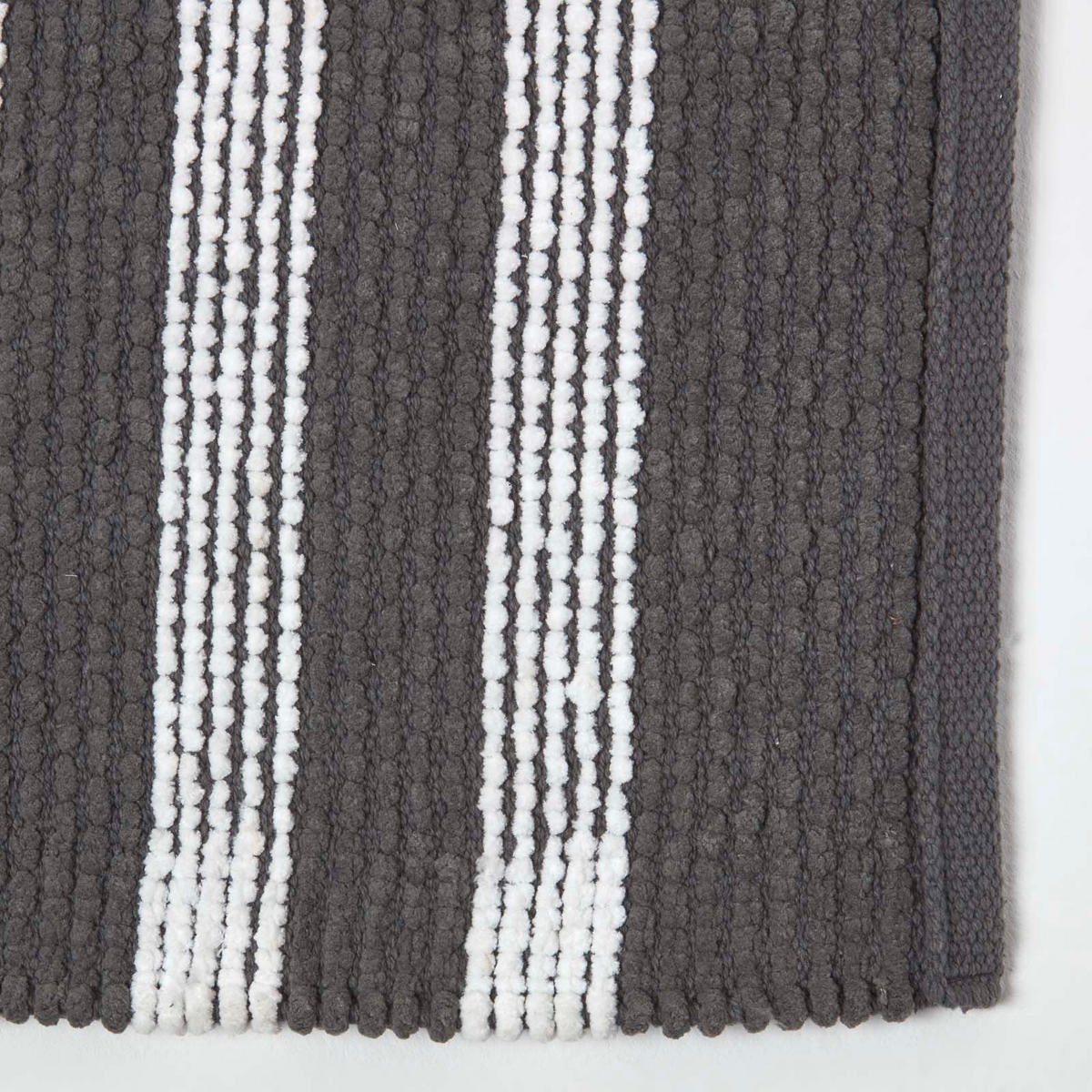 BADEMATTE Chenille beige-weiß 50/80 cm, 100% Baumwolle - Anthrazit, Textil (50/80cm) - Homescapes