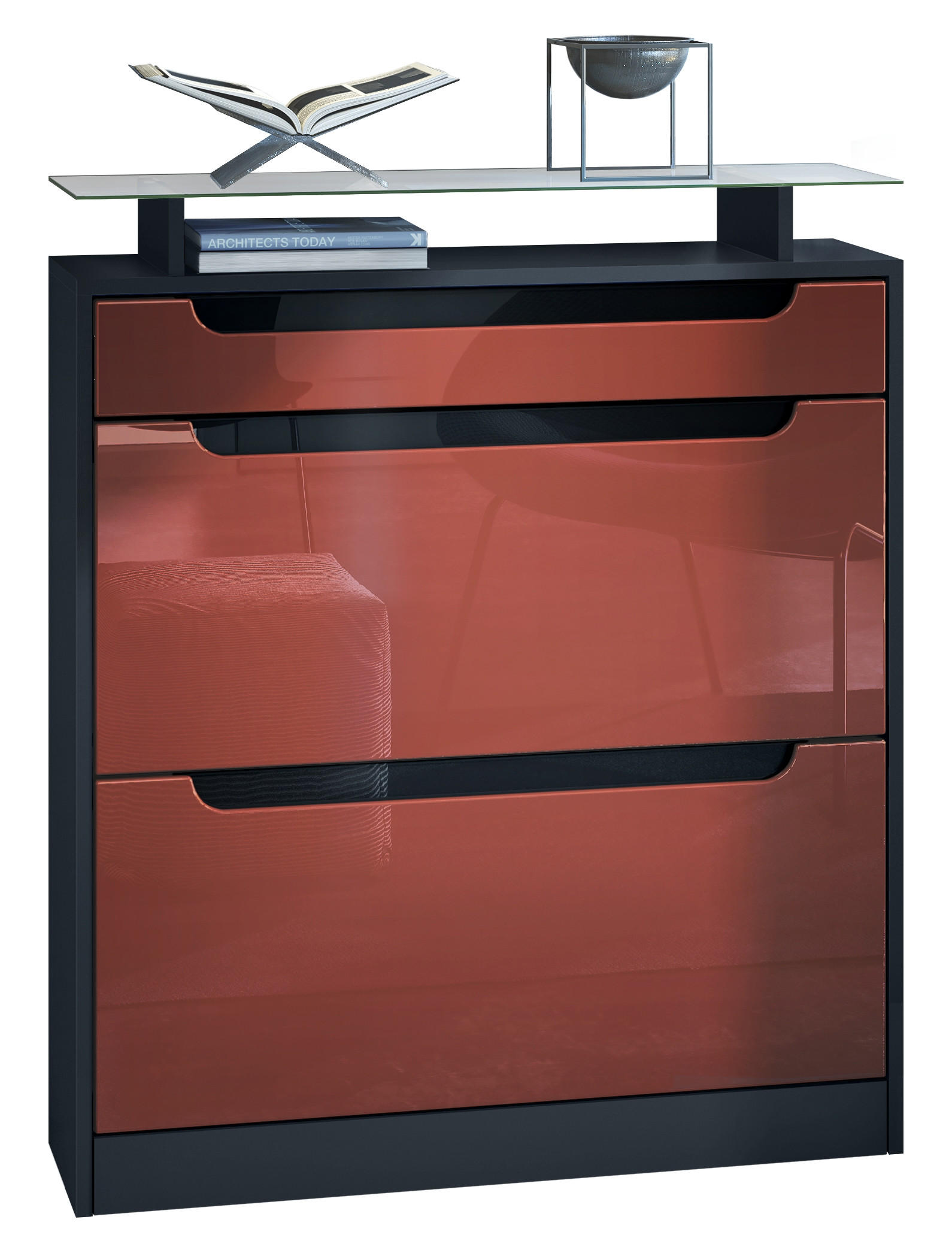 Vladon Schuhschrank Bordeaux 89x104x23 cm