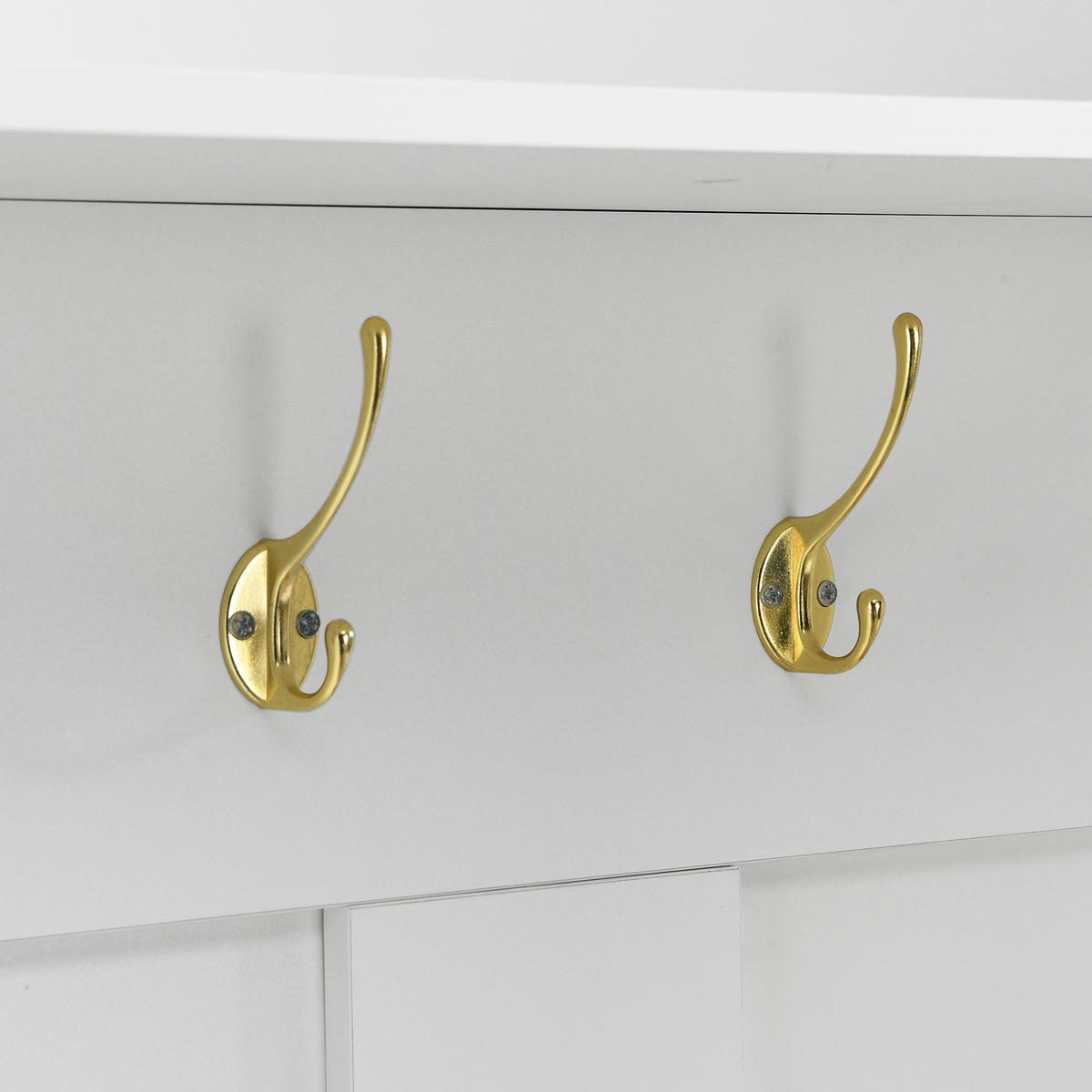 GARDEROBE 75/195/35 cm Weiß/Holzfarben aus MDF mit Schuhfach und Haken - Weiß, Holzwerkstoff (35/195/75cm) - OKMYHOME