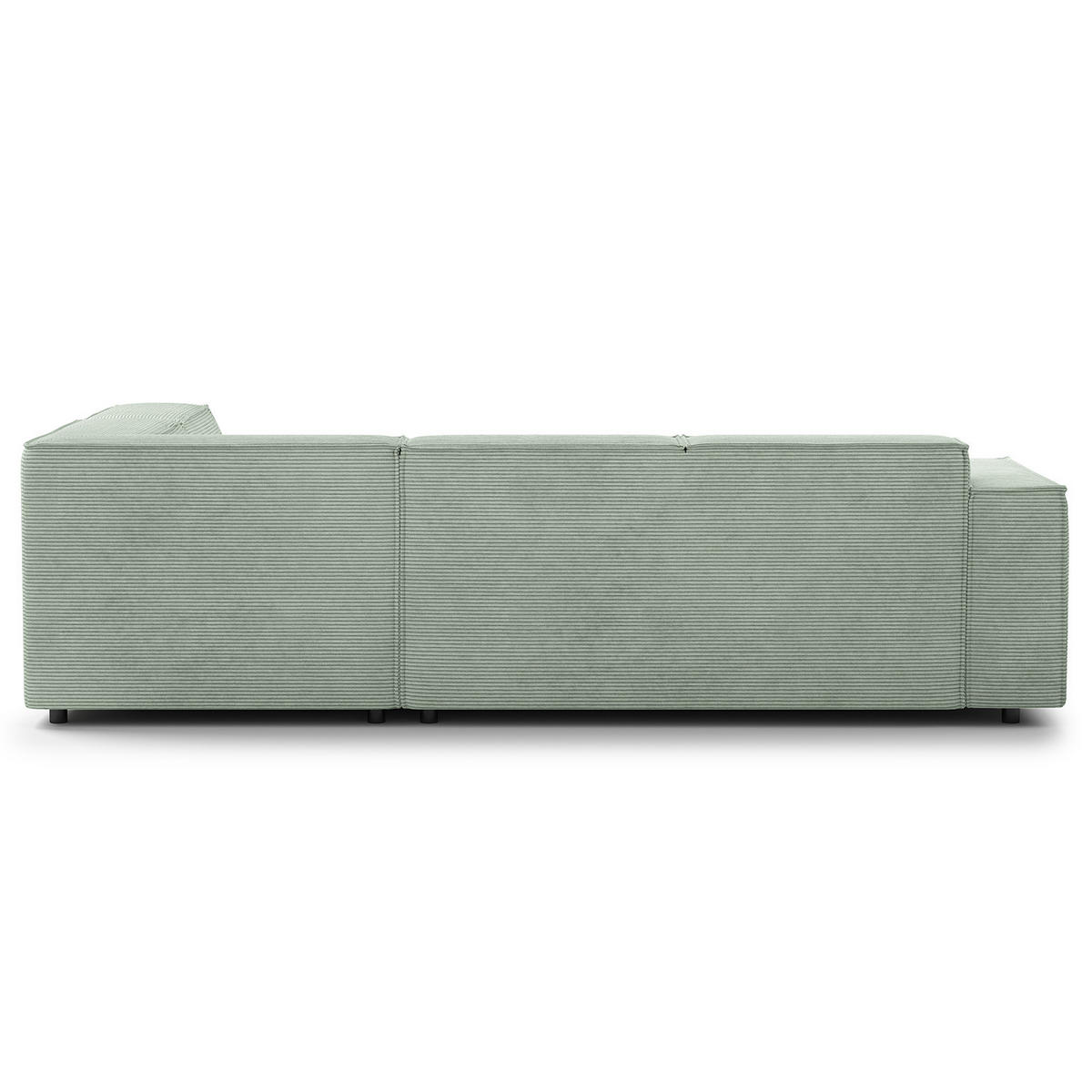 ECKSOFA mit Ottomane - Schwarz/Mintgrün, Kunststoff/Textil (260/234cm) - home24
