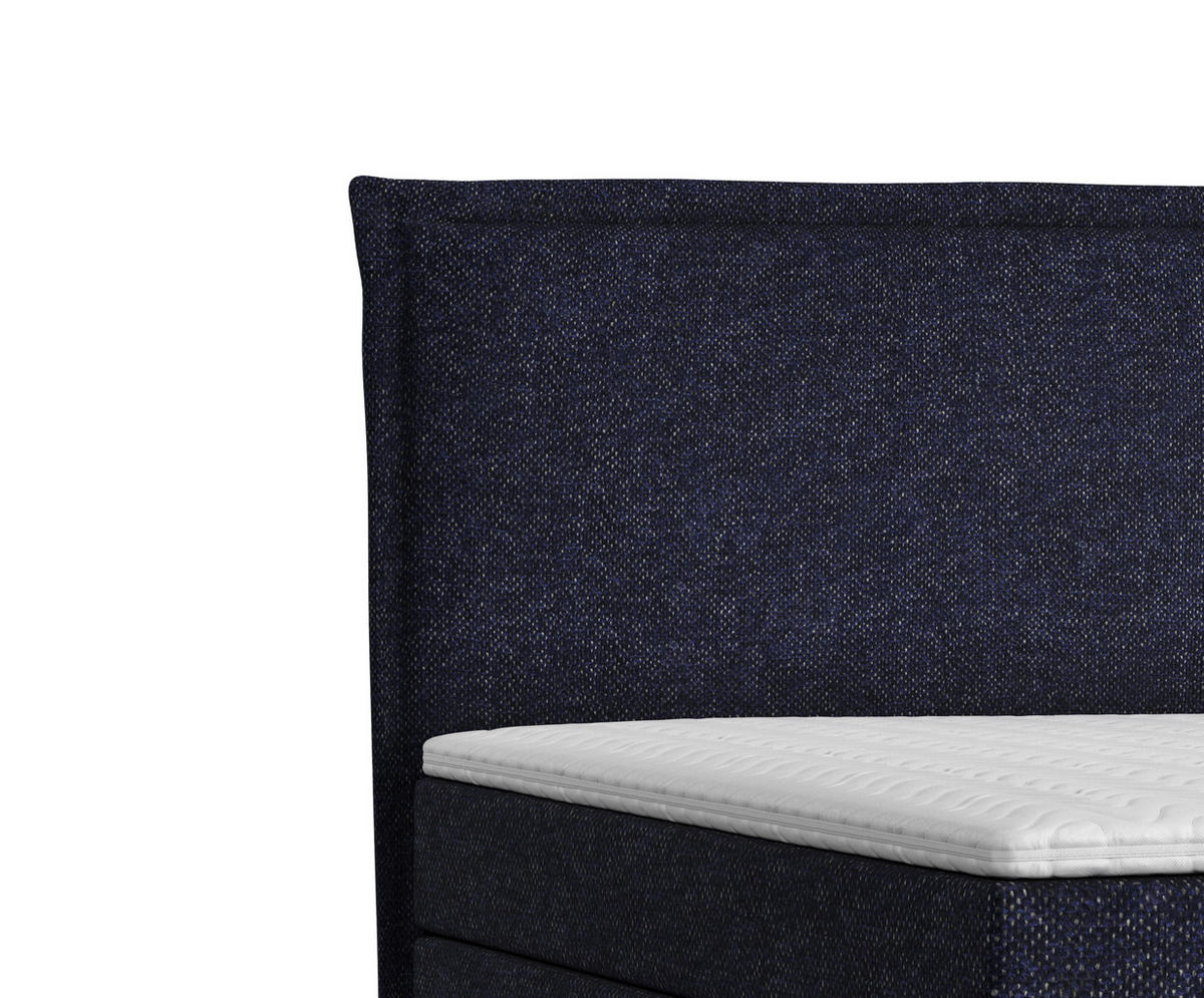 KONTINENTALBETT Calma Marineblau 200/200 cm mit Matratze und Topper - Naturfarben/Dunkelblau, Holz/Holzwerkstoff (200/200cm) - Maison de Reve