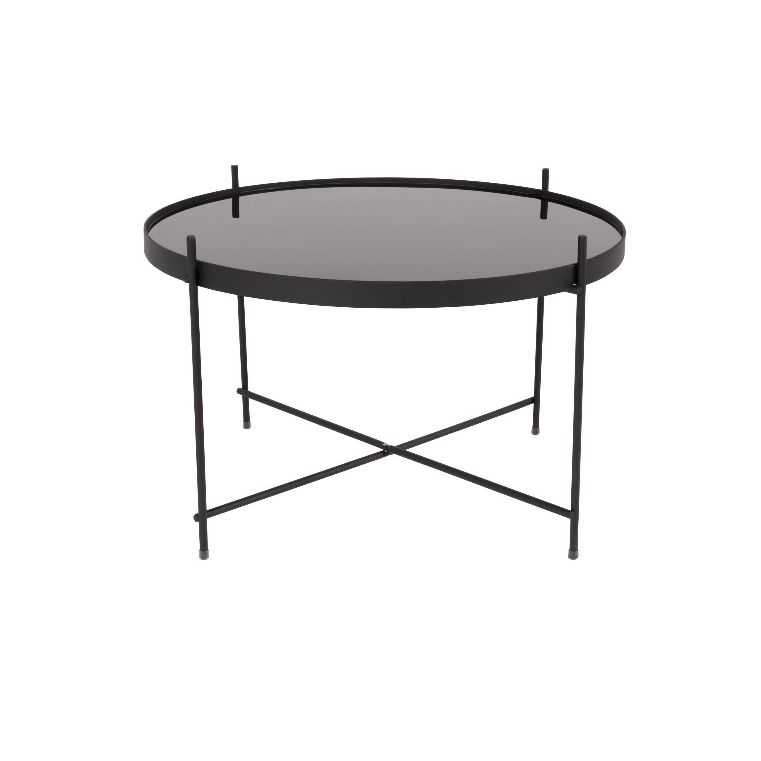 BEISTELLTISCH Cupid Rund 62,5 Schwarz - Schwarz, Glas (62.5/62.5/40cm) - Zuiver