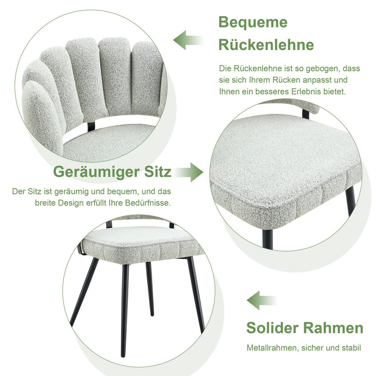 TISCHGRUPPE 3-tlg Rund 107 cm Nussbaum-Optik mit Stauraum - Grau, Metall (68/25/83.5cm) - Raelunyi
