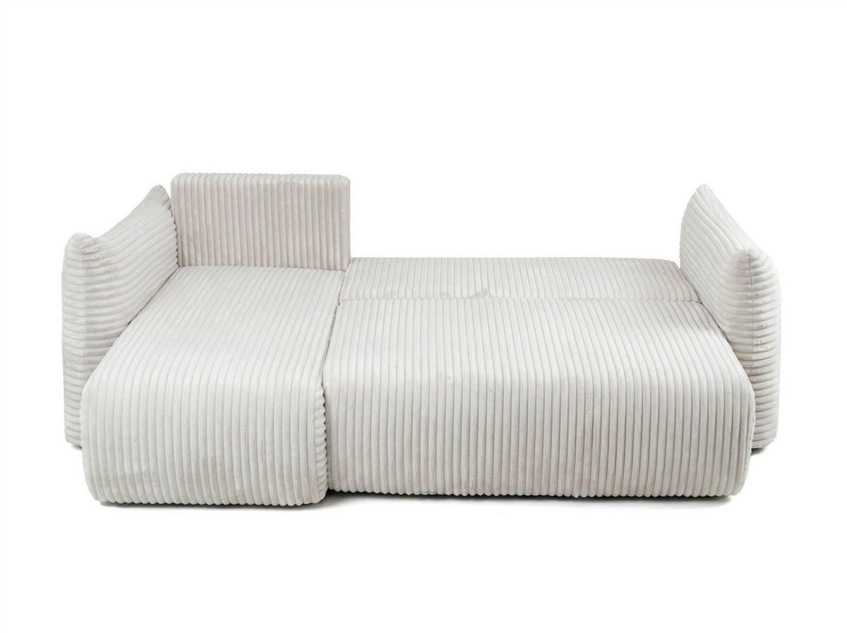 ECKSOFA Mailand Xs Mit Schlaffunktion - Ecru, Holzwerkstoff/Textil (154/226cm) - Fun Möbel