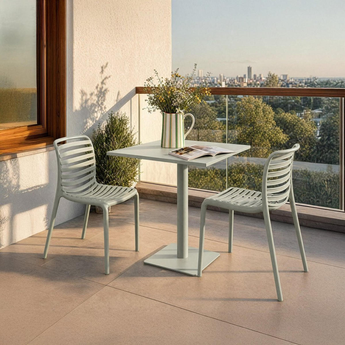 GARTENSTUHL Eros Grün 45 cm x 81 cm 4er-Set - Grün, Kunststoff (45/81/55cm) - Klast Home