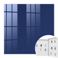 SCHLÜSSELBOX Weiß 30x30 cm – Türöffnung nach rechts - Leuchtendes Marineblau - Dunkelblau, Metall (30/30/5cm) - TULUP