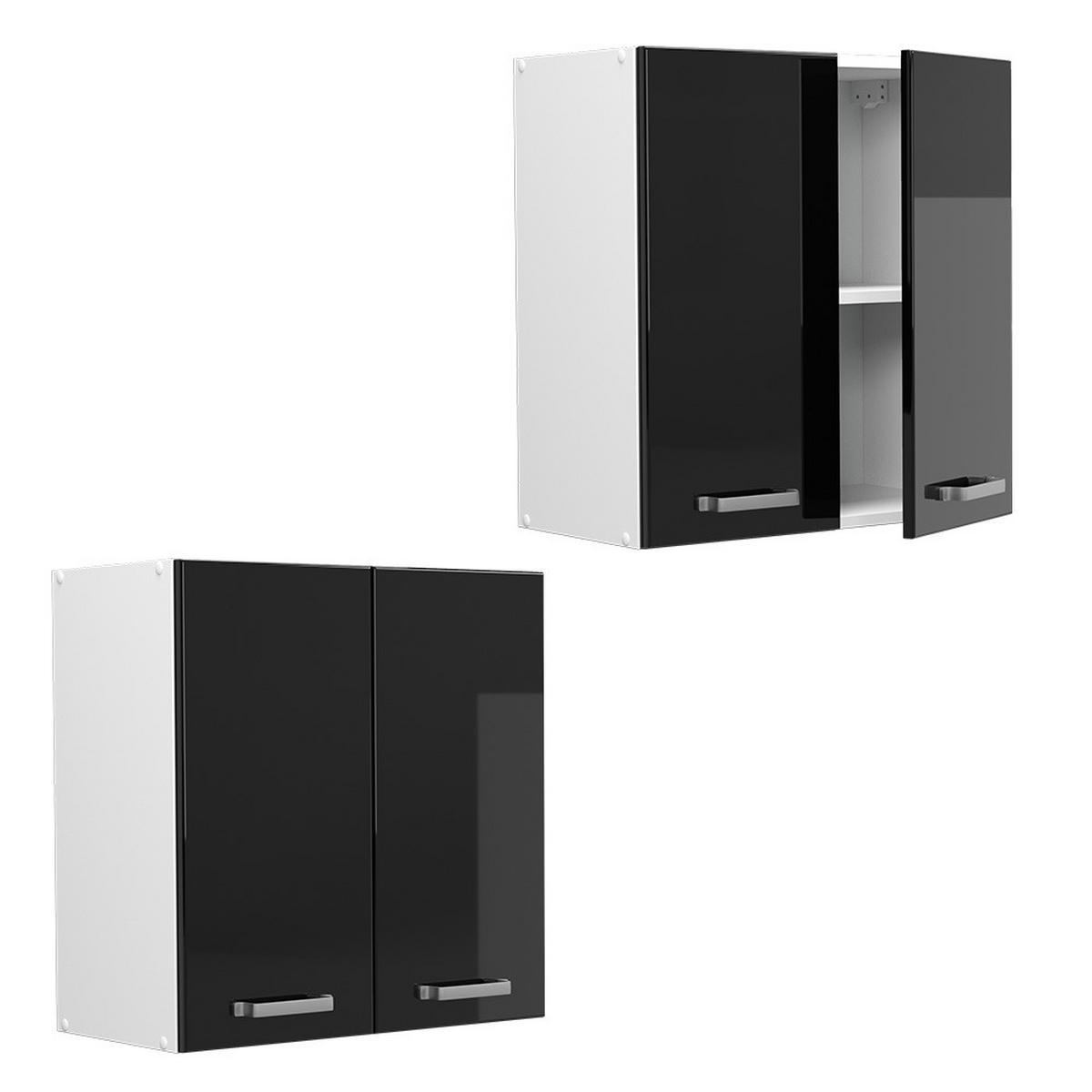 HÄNGESCHRANK R-Line Schwarz Hochglanz 60 cm - Schwarz Hochglanz/Schwarz, Holzwerkstoff (60/60/31cm) - Vicco