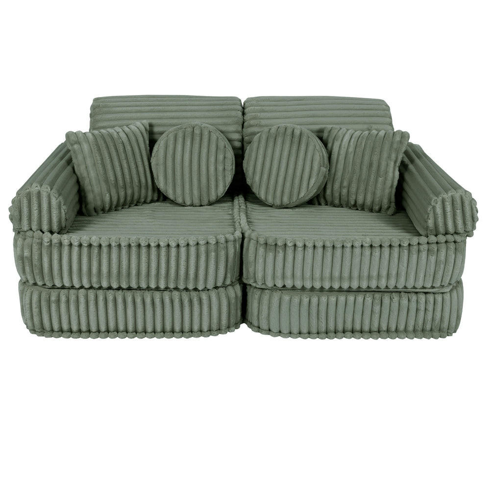 KINDERSOFA, Pocket Basic, Churros, Salboliv - Olivgrün, Textil (120/25/60cm) - MeowBaby