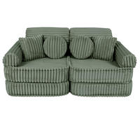 KINDERSOFA, Pocket Basic, Churros, Salboliv - Olivgrün, Textil (120/25/60cm) - MeowBaby