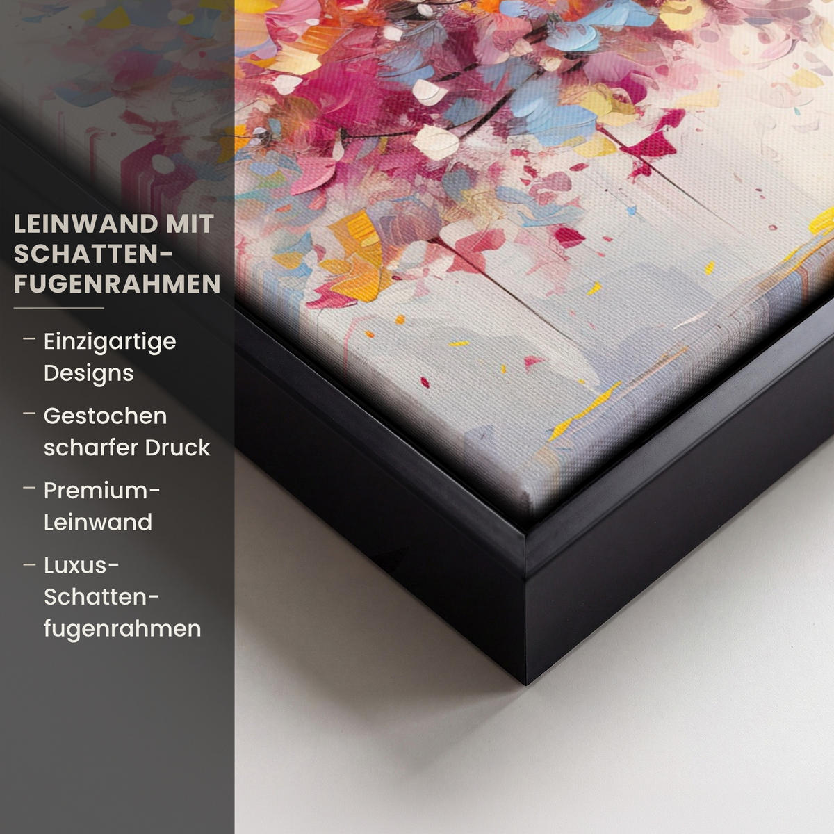 LEINWAND Bilder mit Rahmen - Aquarell - Baum - Kunst - Abstrakt - 30x20 - Multicolor, Textil (30/20cm) - MuchoWow