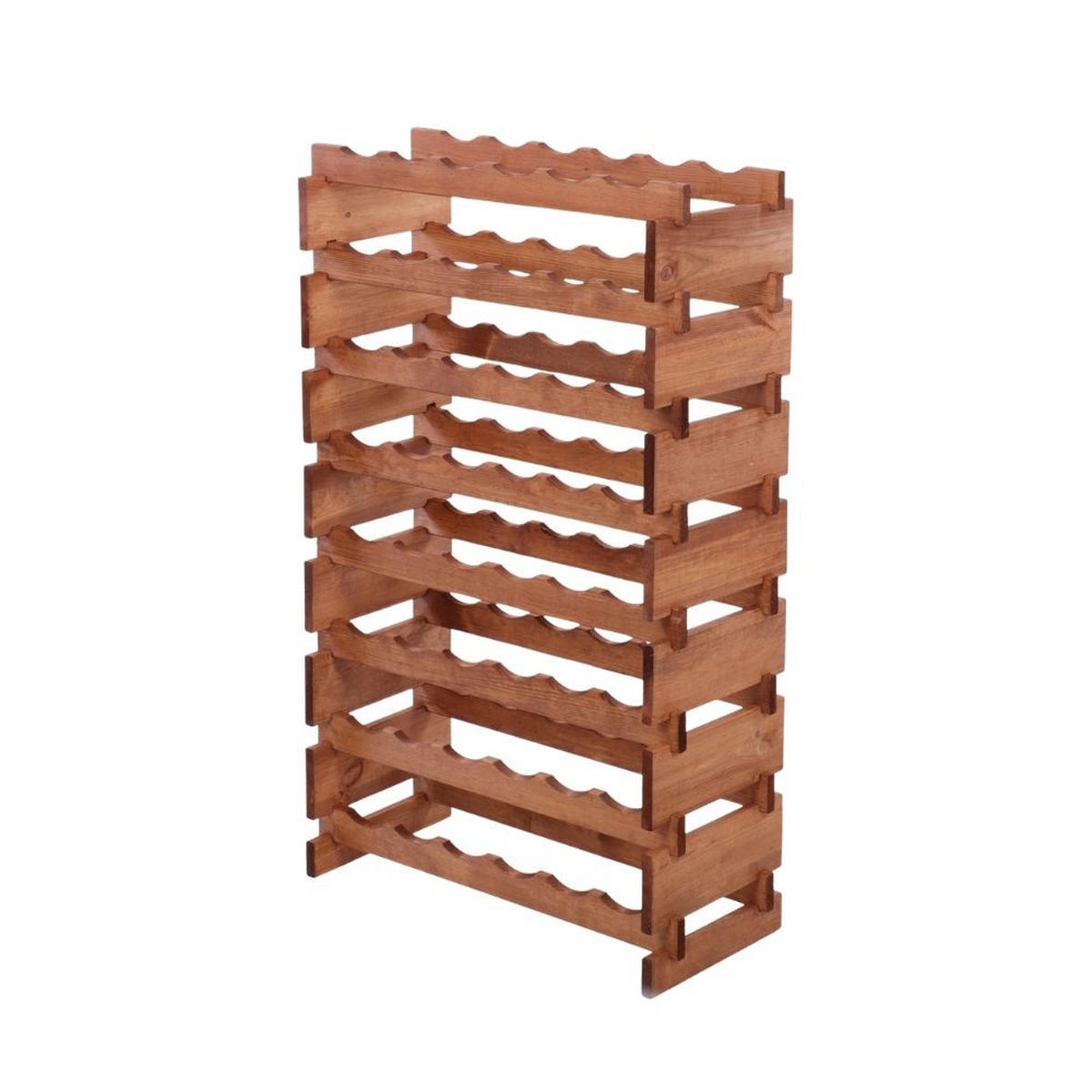 WEINREGAL VINOTECA FLEX PRO HxBxT 107x65x28cm 48 Flaschen auf 8 Ebenen Braun geölt - Braun, Holz (65/107/28cm) - PROREGAL