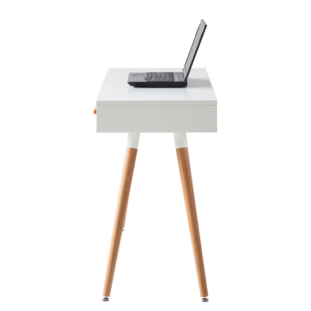 SCHREIBTISCH - Eiche teilmassiv - Weiß / Eiche - Braun/Weiß, Holz/Holzwerkstoff (45/120/75cm) - home24