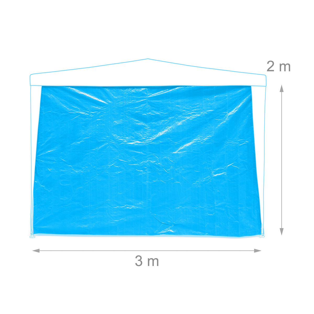 3XPAVILLON-SEITENTEILE - Blau/Weiß, Kunststoff (300/200/0.1cm) - Relaxdays