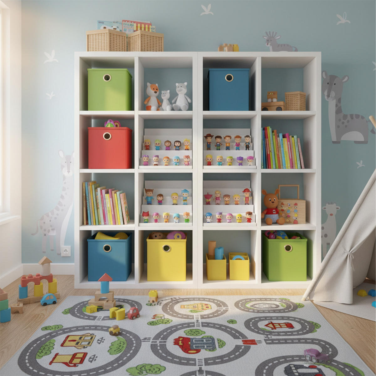 REGÁL Tonies - biela, kov (34/28/35cm) - Relaxdays