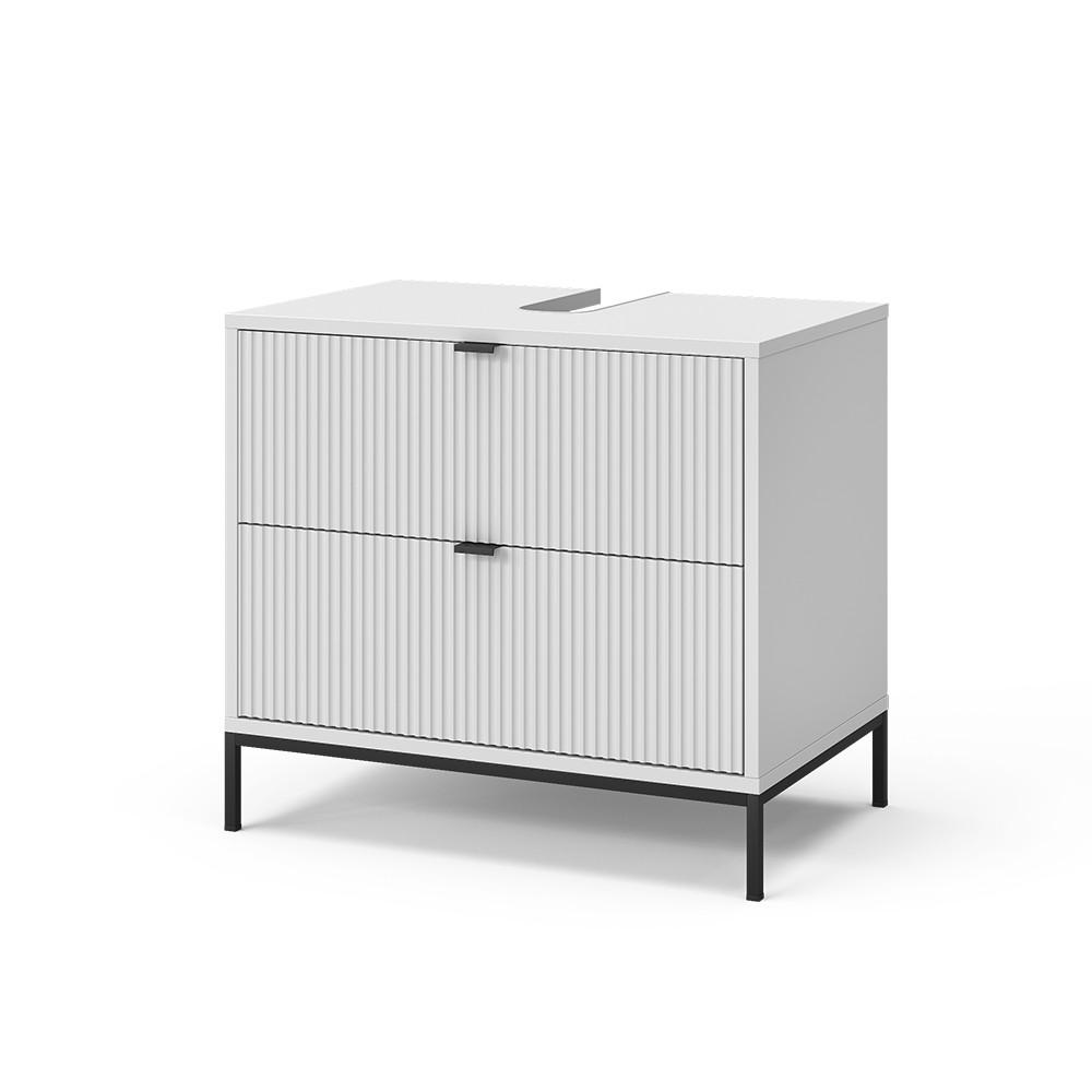DISKBÄNKSSKÅP Eliza Vit 70x63 cm Med 2 utdragbara lådor 63/70/45.1 cm