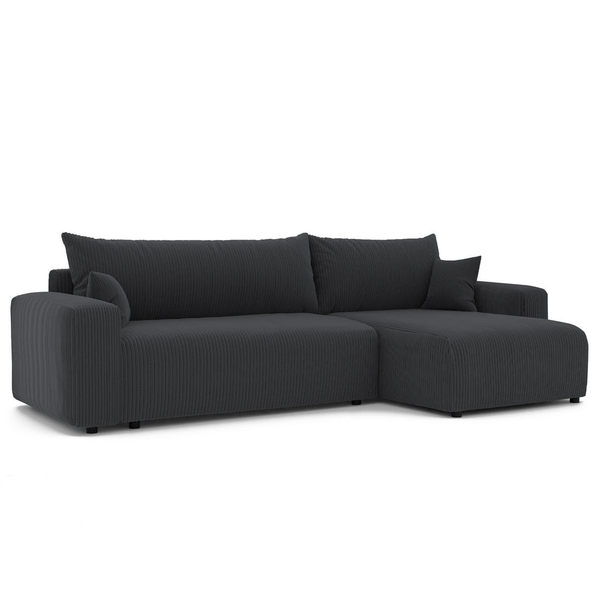 ECKSOFA mit Schlaffunktion und Bettkasten, Grau - Grau, Holzwerkstoff/Textil (145/278cm) - Idohome