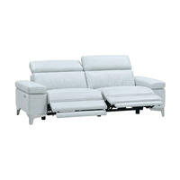 3-SITZER Sofa Talisman Echtleder mit 2 x Relaxfunktion Weiß - Weiß, Leder/Metall (216/80/100cm)