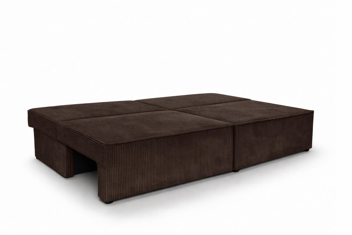 SOFA Mit Schlaffunktion Und Bettkasten, Cordstoff Poso, Braun, BEST MINI - Braun, Holz (200/83/98cm) - Kaiser Möbel