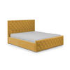 POLSTERBETT Mona I Polsterbett langlebig, modernes Design, geräumiger Bettkasten, pflegeleichter Stoff 140x200 cm, gelb - Gelb/Schwarz, Holzwerkstoff/Kunststoff (180/200cm) - DomoHome