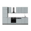 KÜCHENZEILE Fame-Line Hellblau-grau/Anthrazit 300 cm ohne AP - Anthrazit/Hellblau, Holzwerkstoff (300/81.6/46cm) - Vicco