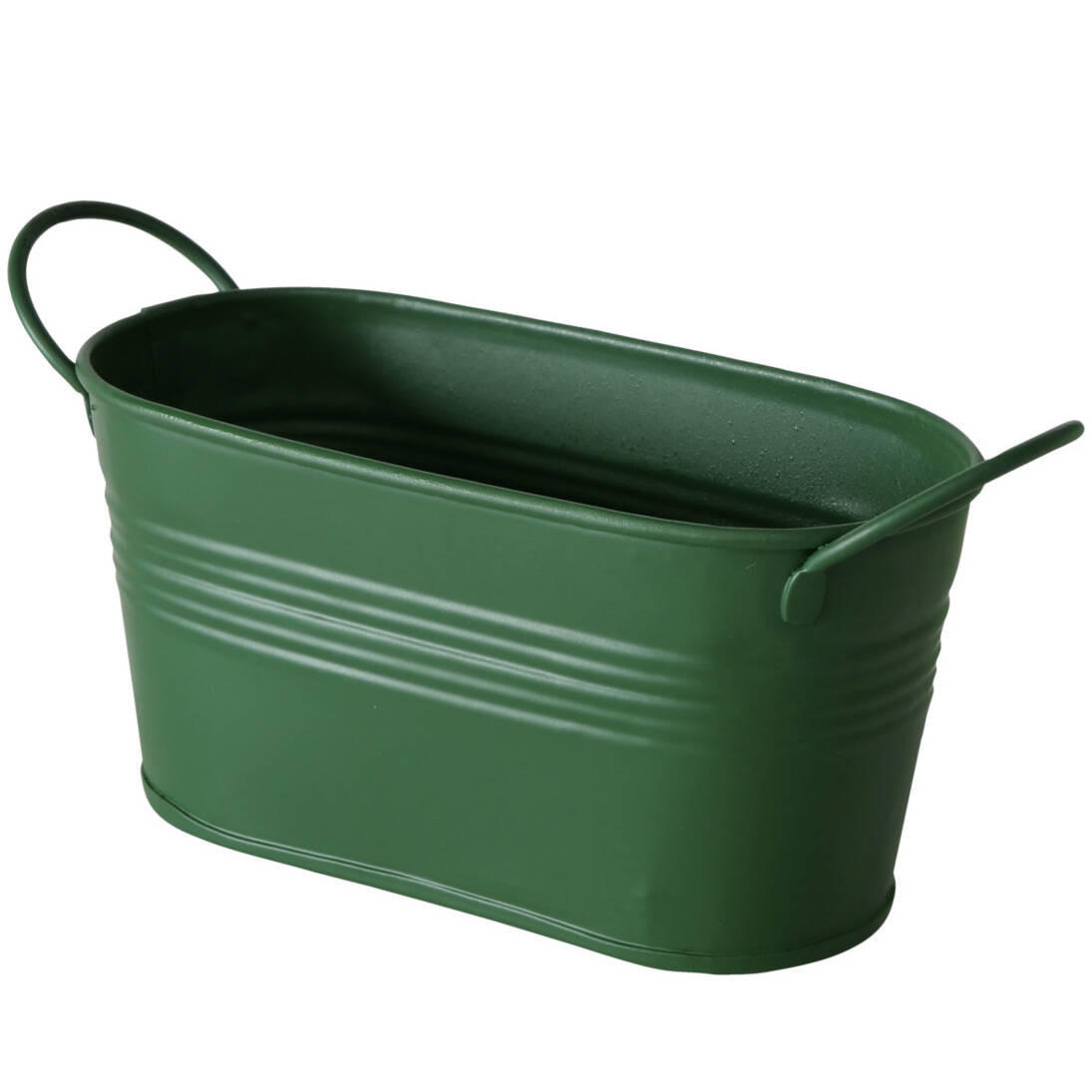 BLUMENTOPF Lingo 20/8,5/9,5 cm - Dunkelgrün, Metall (9.5cm)
