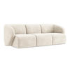 3-SITZER SOFA Chenille Stoff Beige - Creme/Schwarz, Holzwerkstoff/Kunststoff (244/75/94cm) - LaMiaSofa