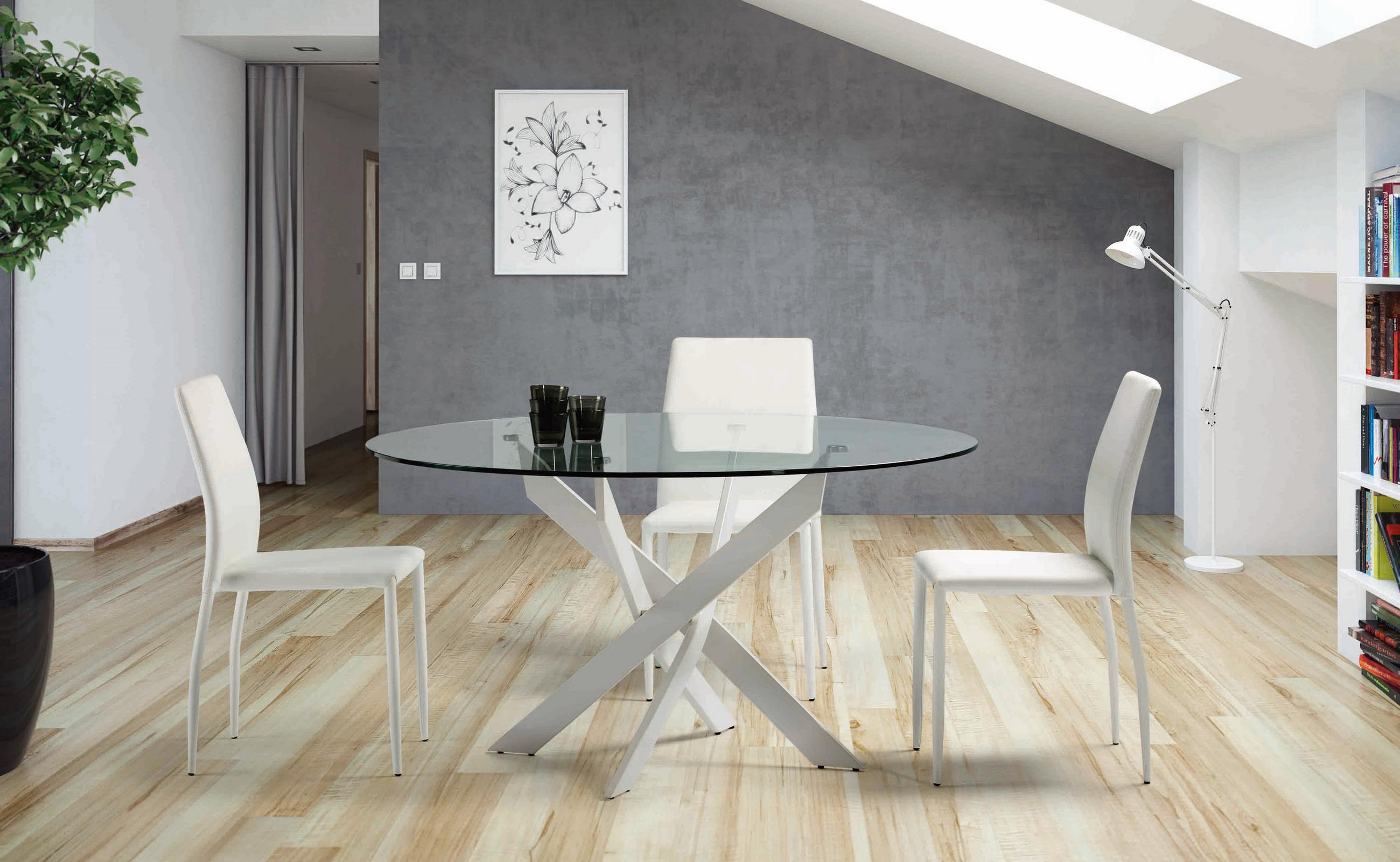 Thumbnail - Esstisch, Weiß, Metall, 120x76x120 cm, Esszimmer, Tische, Esstische