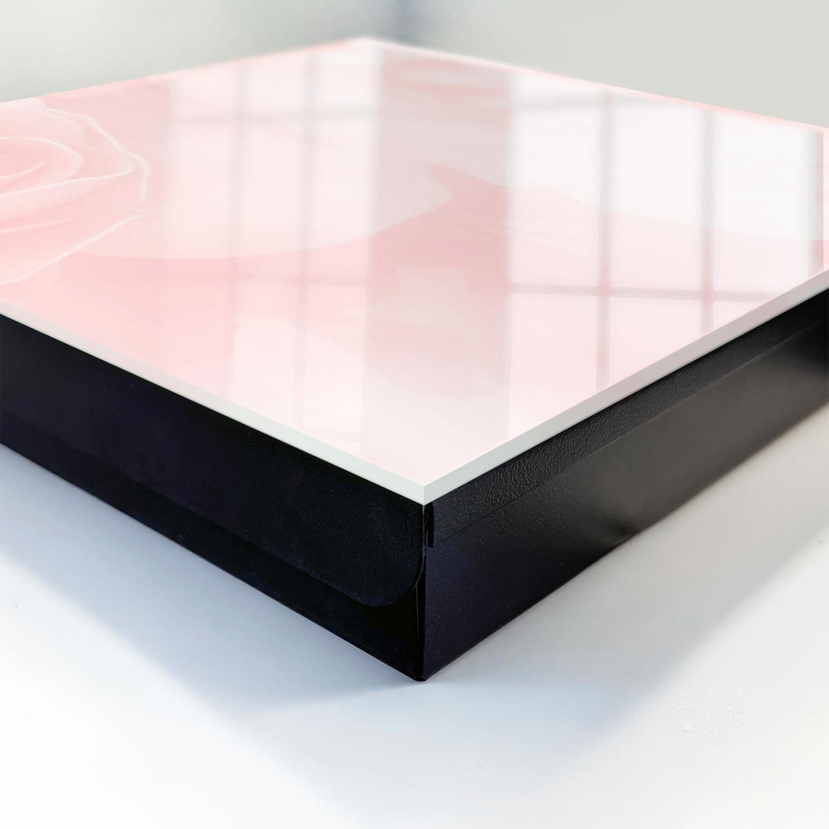 SCHLÜSSELBOX Schwarz 30x30 cm- Türöffnung nach rechts - Pastellrosen - Pink, Metall (30/30/5cm) - TULUP