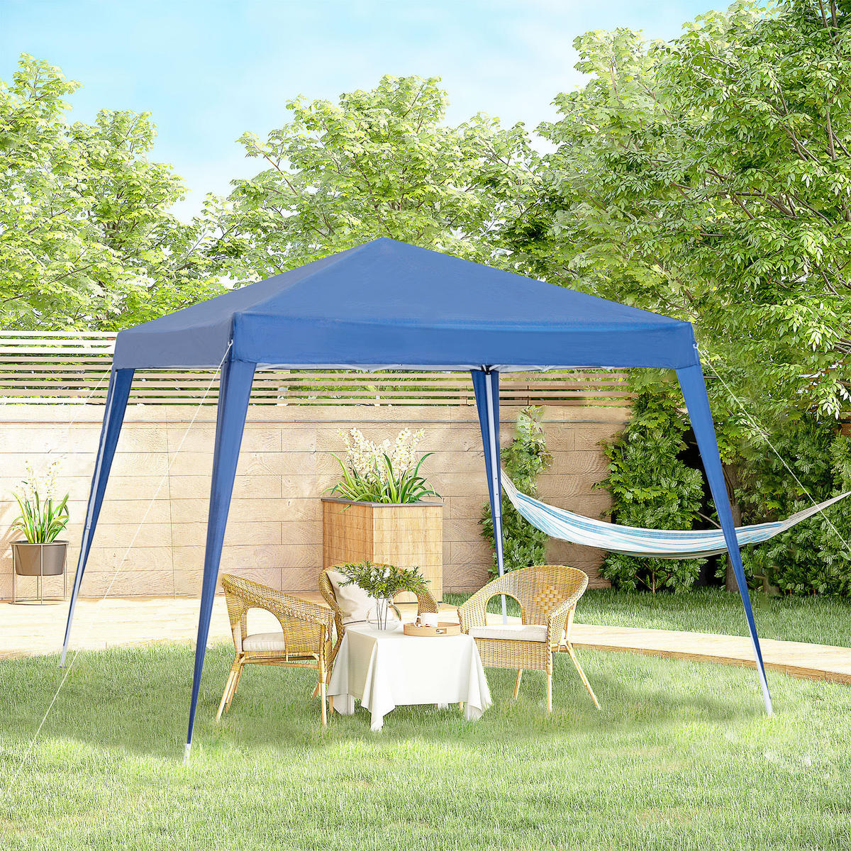 FALTPAVILLON, 3x3m, höhenverstellbar, UV-beständig, wasserdicht, für Camping, Blau - Multicolor, Metall (240/250/240cm) - FORIOUS