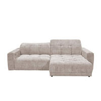 ECKSCHLAFSOFA mit elektronische Sitztiefenverstellung - Beige/Schwarz, Kunststoff/Textil (170/297cm) - ed exciting design